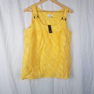 Loft Yellow Striped Tank Top Size Large
